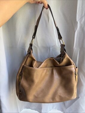 Slouchy Tan Leather Shoulder Bag